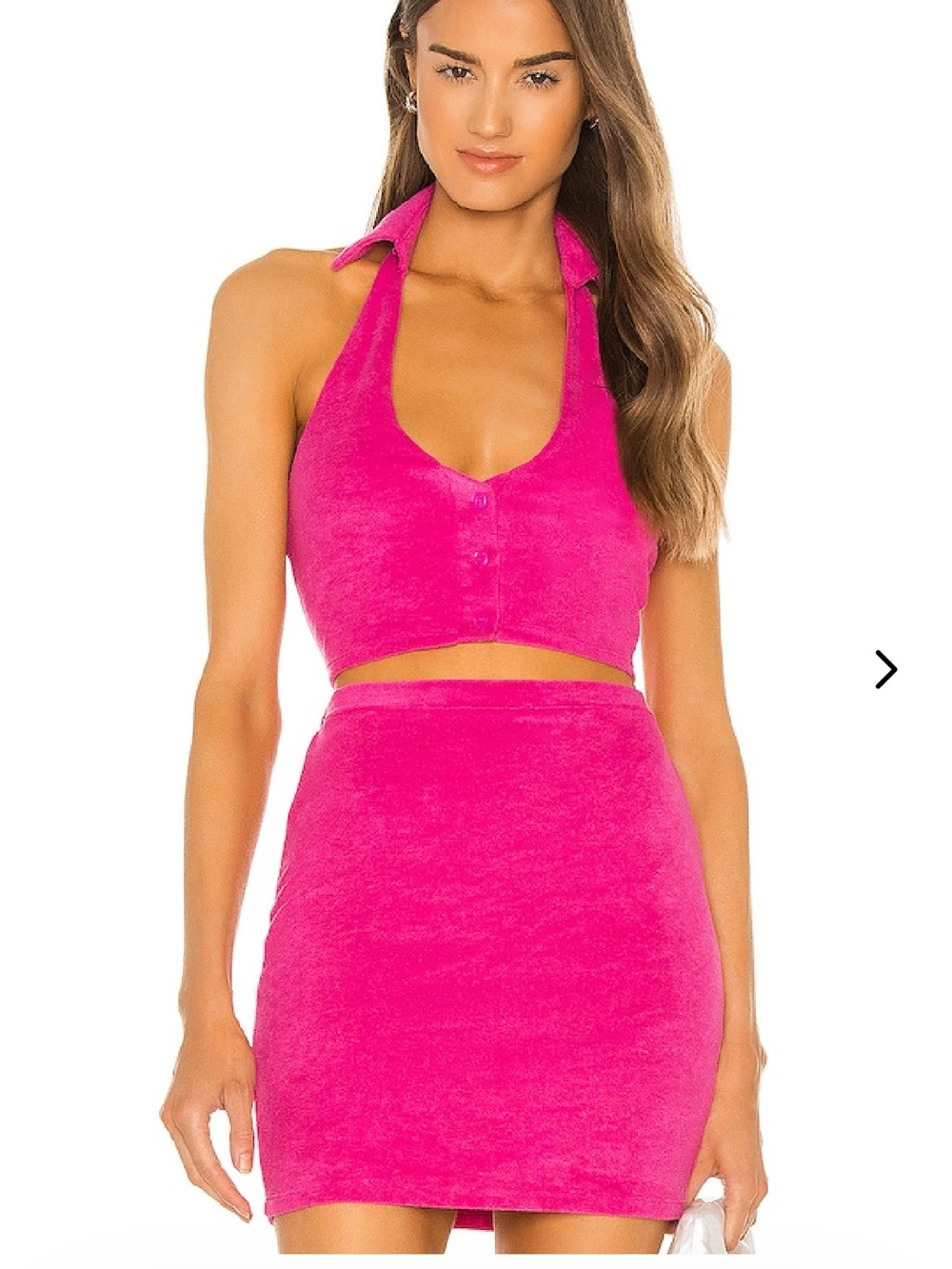 Pink terry cloth skirt